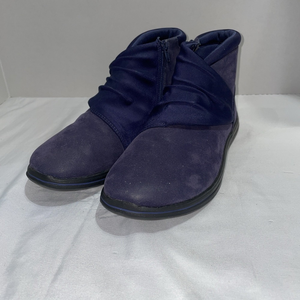 CLARKS CLOUDSTEPPERS Breeze Dusk Navy Ankle Booties Women's SZ‎ 8